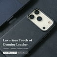 thumbnail image 7 of Genuine Leather Case for iPhone 17 Pro Max (6.9 inch)，Premium Litchi Grain Cowhide Cover，2025 New Shockproof & Slim Protective Case with Soft Microfiber Lining，Blue Fit for MagSafe, 7 of 7