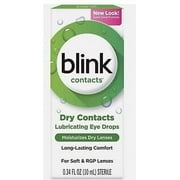 blink Contacts Lubricating Eye Drops for Soft & RGP Lenses 10 mL 0.34 fl oz