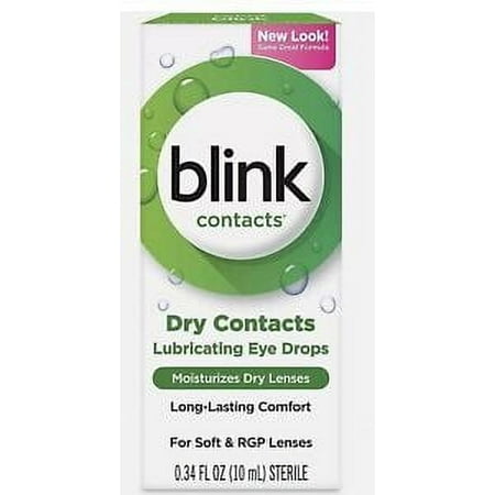 blink Contacts Lubricating Eye Drops for Soft & RGP Lenses 10 mL 0.34 fl oz