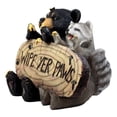 thumbnail image 2 of Ebros Statue d'Ours Noir et Raton Laveur Signe de Bienvenue Décoration Maison, 2 of 5