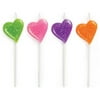"Club Pack of 48 Multi-Color Glitter Hearts Decorative Birthday Cupcake Pick Party Candles 3.25"""