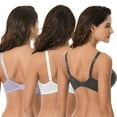 thumbnail image 2 of Curve Muse Women's Plus Size Minimizer Unlined Underwire Full Coverage Bra-3PK-Cream,Lavender,Gray-44C, 2 of 2