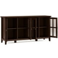 thumbnail image 5 of Artisan 66 inch Wide Solid Wood Wide 4 Door Storage Cabinet in Russet Brown, 5 of 13