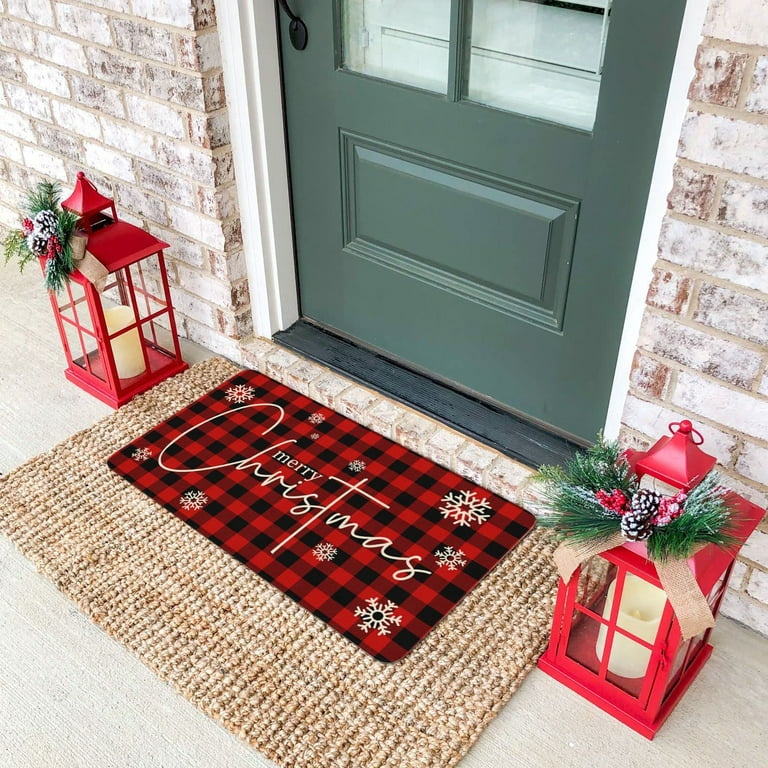 Christmas Doormat 31.5x47.2 Merry Christmas Home Decorative Mat, Seasonal  Winter Xmas Non-Slip Rubber Backing Reusable Entrance Rug Fall Door Mat  Indoor Outdoor Decoration 