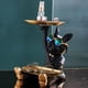 thumbnail image 4 of Escultura de Francés, estatua de perro, escultura de decoración del hogar Estatuas de arte almacenamiento de tículos diversos,Negro Sunnimix llavero de estatua de resina, 4 of 8