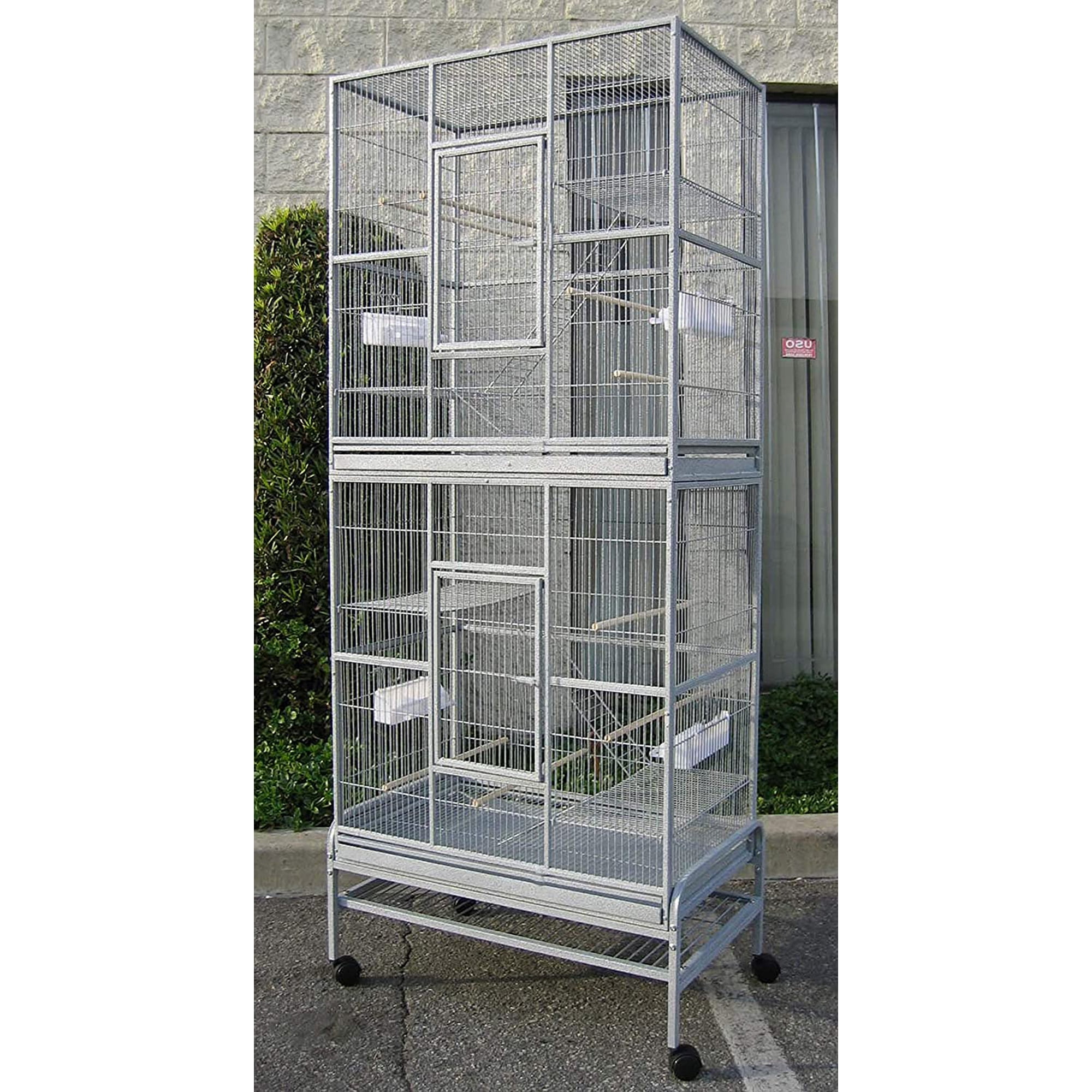 X-LARGE Deluxe Double Stacker Multi-Tiers Small Animal Critter Detachable Rolling Stand Habitats Cage Guinea Pig Ferret Chinchilla Sugar Glider Rats Mice Hamster Gerbil Mouse Hedgehog Squirrel Rodent