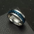 thumbnail image 5 of K-KED Stainless Steel Rotatable Ring Spinner Chain Rotable Rings Punk Reliever Men US~-Black-6, 5 of 9