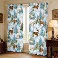 thumbnail image 2 of Manfei Reindeer Blackout Curtains Set of 2 (52x84 Each) Christmas Curtain, Pink White, 2 of 6