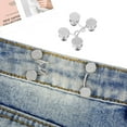 thumbnail image 4 of 4-Pack Adjustable Waistband Tighteners - No Sew Solution for Pants, Jeans and Skirts - Silver, 4 of 9