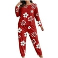 thumbnail image 5 of Censtreet Women's Plus Size 2 Piece Pajama Set Long Sleeve Shirt with Long Pajama Pant Printed Pj Lounge Sets XL-5XL, 5 of 5