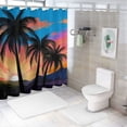 thumbnail image 7 of Creowell Sunset Palm Trees Mountains Pretty Shower Curtain 100% Polyester Fiber Home Bathroom Decor Chic Modern Style with Hooks 36x72, 7 of 7