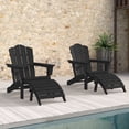 thumbnail image 4 of JUSTLET Foldable Footstool/ Ottoman for Adirondack Chairs - HDPE Material, All - Weather & Waterproof, Black, 4 of 8