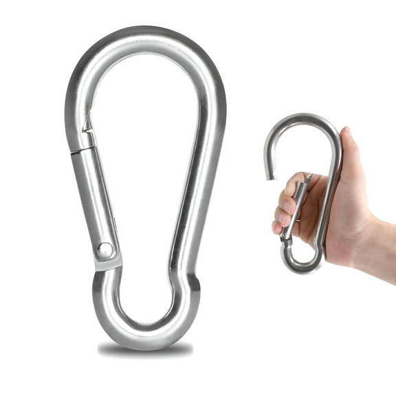 TALENO Large Carabiner Clip Hook, 7 Inch Stainless Steel Snap Hook for Camping & Weight Lifting
