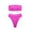 Hot Pink, variant on Womens Ribbed Bandeau Bikini Set High Waist Design Stretchy Fabric Relaxed Silhouette for Beach Getaways Black M