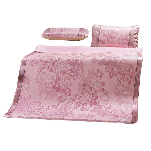 3Pcs Bedding Set Summer Sleeping Ice silk Mat Cooling Mattress Topper Pad Summer Ice Silk Bed Cover
