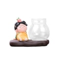 thumbnail image 2 of Creative Cute Tang Girl Hydroponics Florero Florero de vidrio transparente con soporte de resina Jardinera Terrario para escritorio Decoración para el EstiloC BLESIY jarrón hidropónico, 2 of 8