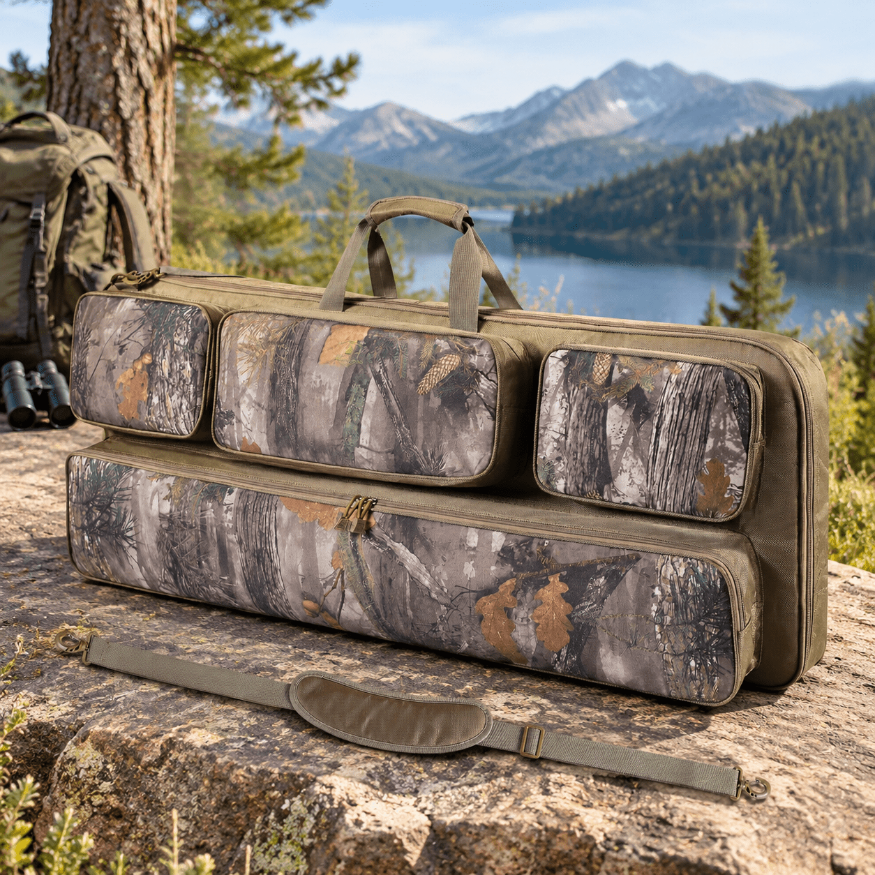 Soft Archery Bow Case with Arrow Pockets Adjustable Straps and Storage Compartments