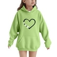 thumbnail image 1 of YUNAFFT Chandail à Capuchon pour Enfants, Imprimé de Cœur et de Patte, Manches Raglan, Poche avant, Mode Urbaine Décontracté, 1 of 6