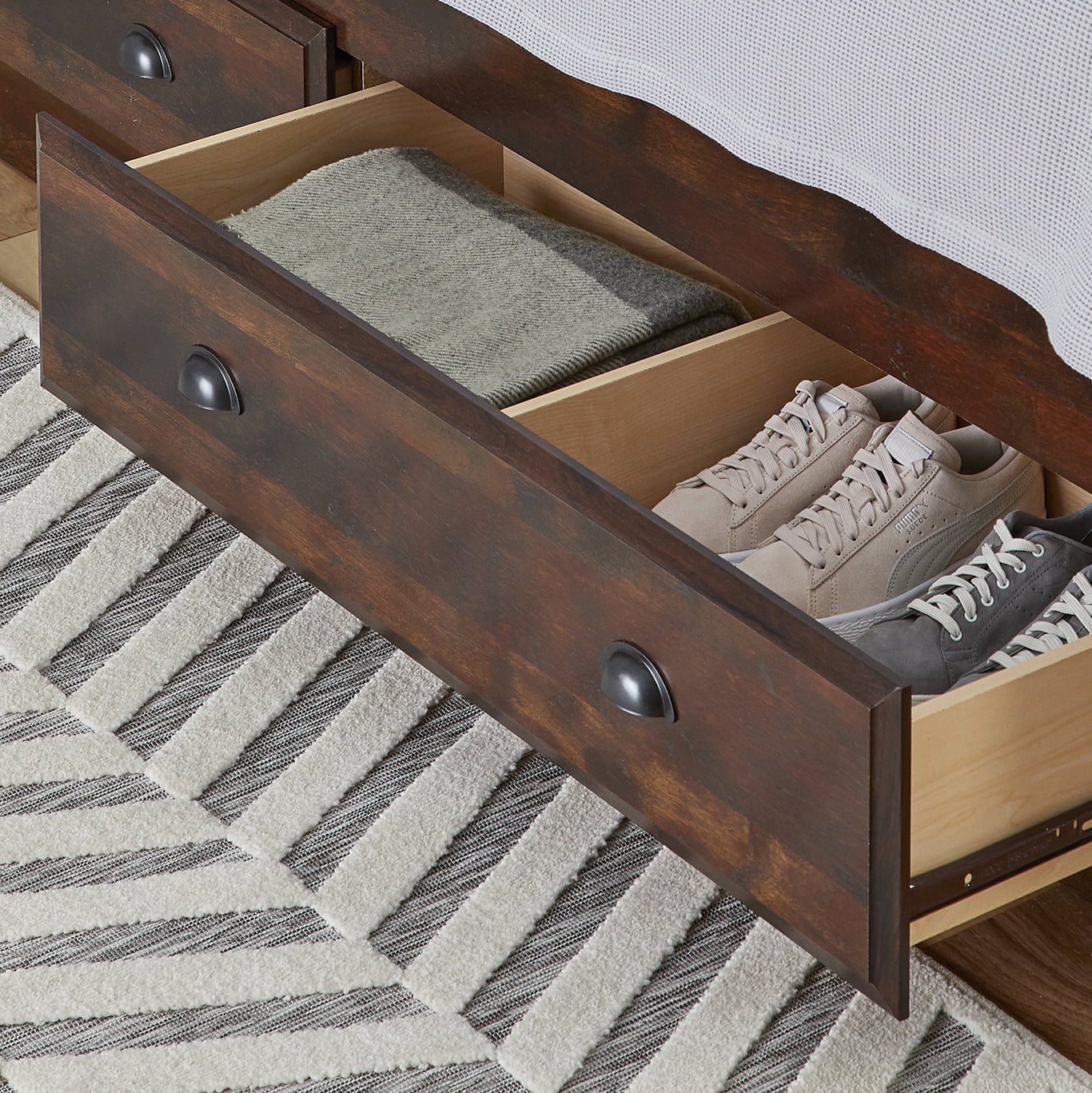 Better Homes & Gardens Leighton Kids, Teen Twin Contemporary Wood Composite Bed, Rustic Cherry