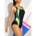 thumbnail image 5 of BeautyIn Women One Piece Athletic Swimsuits Modest Colorblock Swimwear with Swim Bra, 5 of 6