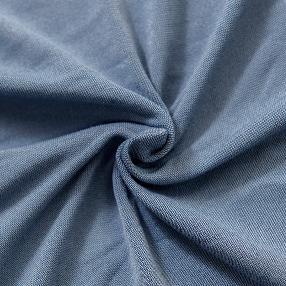NEWEEN Non Slip 2-Pieces Polyester L Shape Sofa Cover, Grey Blue