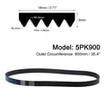 thumbnail image 2 of 5PK900 V-Ribbed Belt 5 Ribs 900mm Length x 18mm Width x 5mm Thick, EPDM Poly V Belt Serpentine Belt, 2 of 5