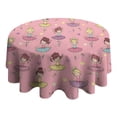 thumbnail image 4 of Ballet Princess Pattern Round Tablecloth 60"x60",Wrinkle Wipeable Table Cloth for Kitchen Dining Room Picnic Patio Party, 4 of 6