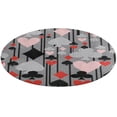thumbnail image 5 of CASINO NIGHT'S CARD SUITES STRIPES GREY ART Round Carpet Circle Rug Outdoor Patio Area Rug Washable Large Area Rugs Hallway Room Decor Fitness Mats, 5 of 8