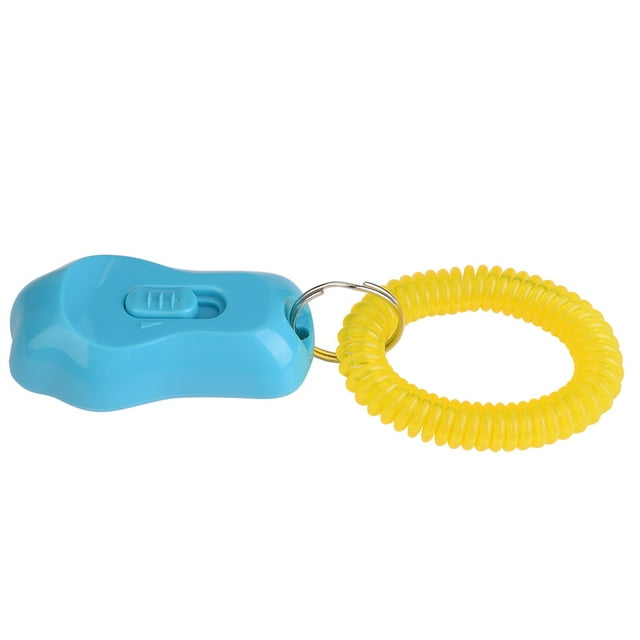 Clicker ajustable de 3 engranajes para adiestramiento de perros y mascotas en forma de pata con correa para la muñeca para gatos (azul cielo)