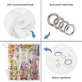 thumbnail image 4 of Watercolor Floral Gnomes Shower Curtain, Waterproof Shower Curtains for Bathroom, Spring Garden Butterflies Beige Washable Fabric Bathtub Curtain Set Bath Decor with 12 Hooks Long 72"x84", 4 of 8
