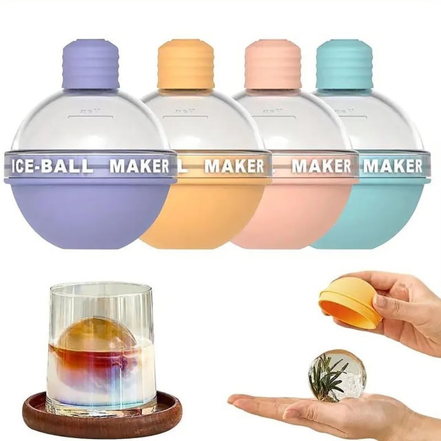 Molde de cubitos de hielo esférico grande, máquina para hacer discos de 6 cm para whisky y cócteles, bandeja de bolas de hielo redonda de fusión lenta, silicona sin BPA, fácil liberación, juego de 1