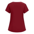 thumbnail image 5 of Scrubs for Women V Neck Breathable Scrub Tops Women and Scrub Pants Medical Nursing Uniform Hospital Work Uniform Wine M, 5 of 7