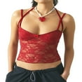 thumbnail image 1 of Camisole pour Femmes Sans Manches Crop Tops Ajustés à Bretelles Spaghetti, 1 of 5