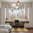 thumbnail image 6 of Curtains 63 Inch Length 2 Panels, Watercolor Floral Grommets Window Treatment Curtain, Spring Daisy Sunflowers Wisteria Hummingbird Thermal Curtains Drapes for Living Room/Bathroom, 6 of 9