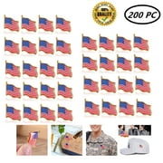 200 AMERICAN FLAG LAPEL PINS United States for Tie, Suits, Backpack, Tack Badge Pin, USA Flag Pins for Patriotic Display