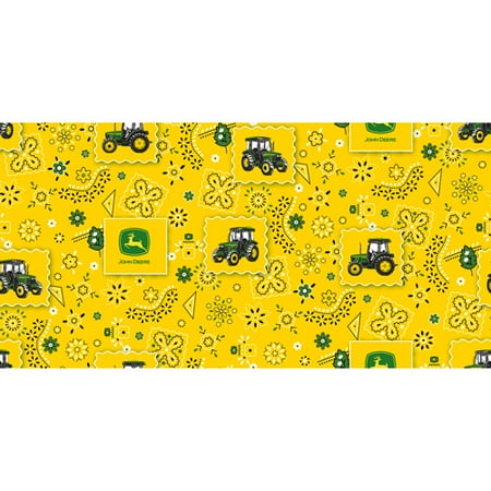 John Deere Cotton Bandana Tractor Patch Fabric, per