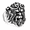 Silver, variant on BQJ Men's Beast Face Monkey Head Ring Stainless Steel Gothic Biker Statement Ring, Curled Brow Tusk Detail, Gold Silver Brow Options, Concert Party Halloween Ring, Gift for Him, US Sizes 7-13