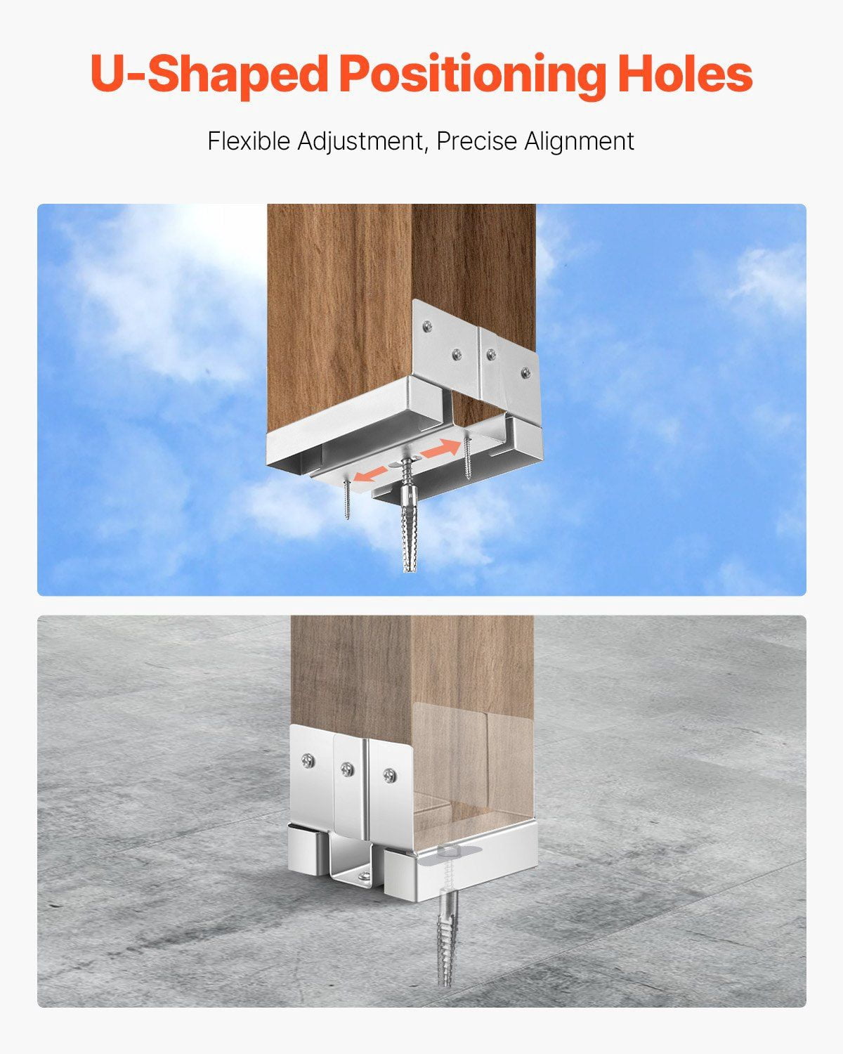 4x4 Post Base Bracket for Concrete - Heavy Duty 3.53x3.56 in Anchor for Wood Posts, Galvanized Steel