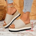 thumbnail image 3 of Platform Sandals for Women Chunky Wedge Espadrilles Lug Sole Non Slip Heels Comfortable Summer Walking Beach Shoes Beige Size 6, 3 of 6