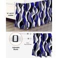 thumbnail image 3 of Blue Stripe Wrap Around Bed Skirts for King Bed 16" Drop,Bed Skirt with Adjustable Elastic Belt Dust Ruffle Bed Valance for Bedroom Hotel Ombre Grey Moire Geometric Modern Abstract Bed Frame Cover, 3 of 7