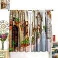 thumbnail image 3 of Italian Scenery Blackout Curtain,Italian Street Romantic Flowers Floral Print Window Drapes for Bedroom Living Room Kitchen Cafe Office Decor Thermal Insulated Darkening Drapes 42x63 Inch, 3 of 6