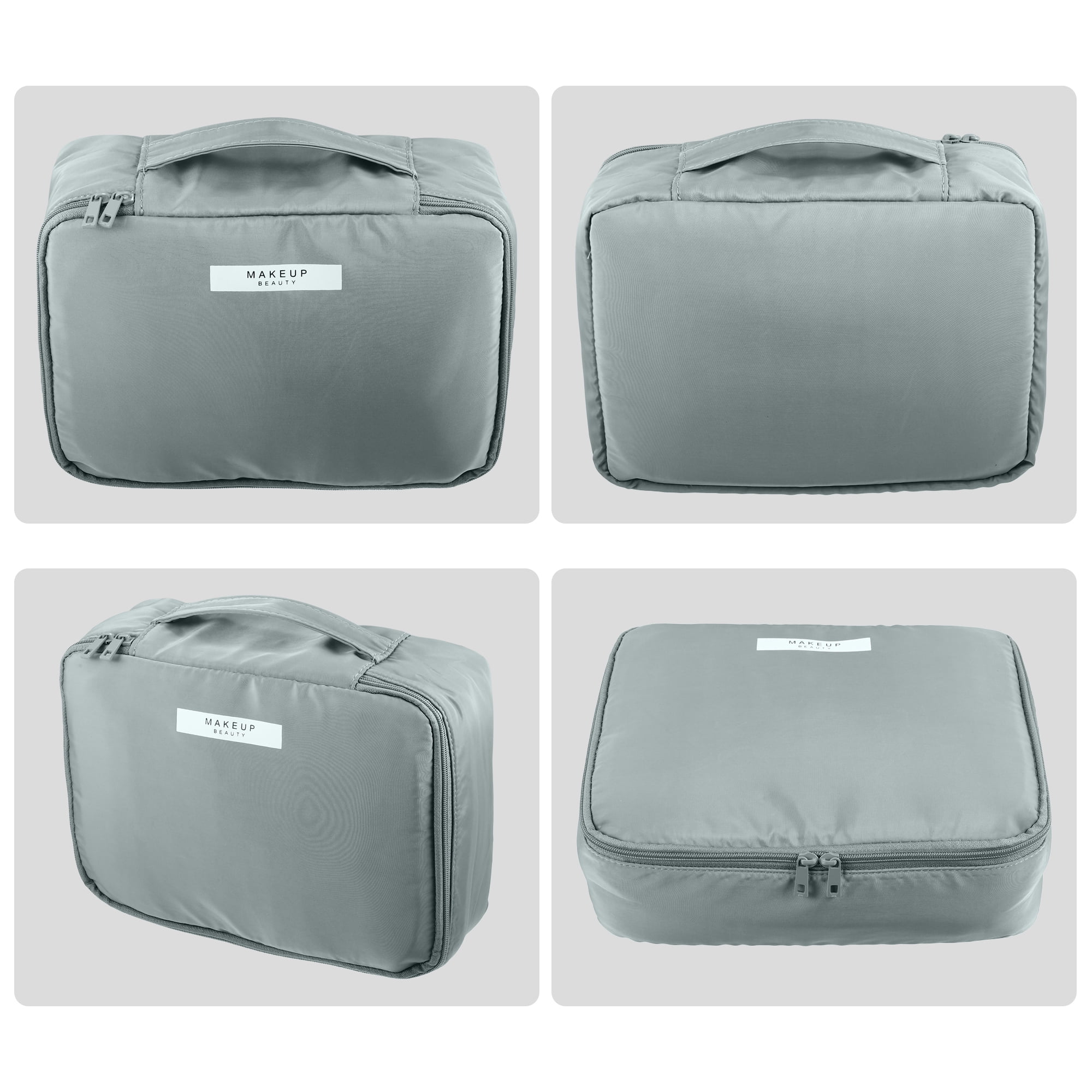 Unique Bargains Floral Makeup Bag Zipper Flower Cosmetic Pouch Gray
