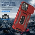 thumbnail image 4 of KOMI Case for 16 Pro Max Case 16 Pro Max Phone Case with Kickstand Ring, with Camera Cover, fit Magnet Car Mount, for iPhone 16 Pro Max Red, 4 of 5