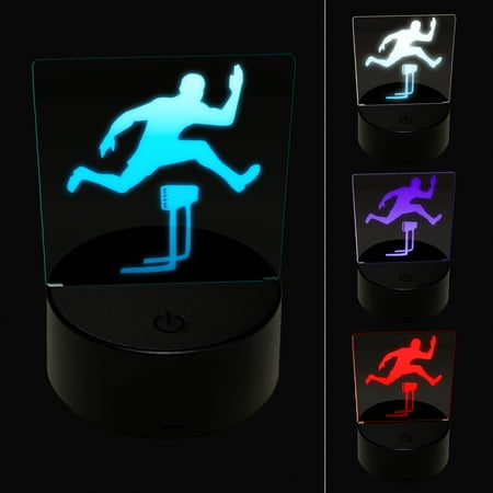 

Man Jumping Over Hurdles Fitness Track and Field LED Night Light Sign 3D Illusion Desk Nightstand Lamp