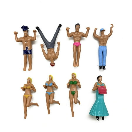 

YFan 8Pcs Mini Simulated People in Swimsuit Doll Hanging Cups Dollhouse Pendant Decor