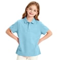 thumbnail image 5 of Abcomgle Boys Polo Shirts Size 10-12 Short Sleeve Pique Polo Shirts Button Down Solid Color Uniform Shirts for Boys Breathable Collared Spring Shirts for Boys, 5 of 8