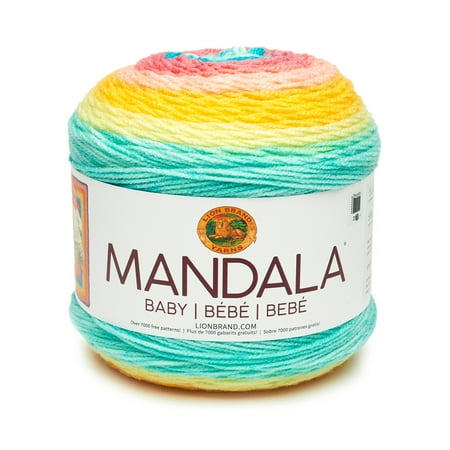 3 pack Lion Brand Yarn Mandala Baby Honeydukes Self-Striping Baby Light Acrylic Multi-color Yarn