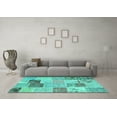 thumbnail image 3 of Ahgly Company Indoor Rectangle Patchwork Turquoise Blue Transitional Area Rugs, 4' x 6', 3 of 4