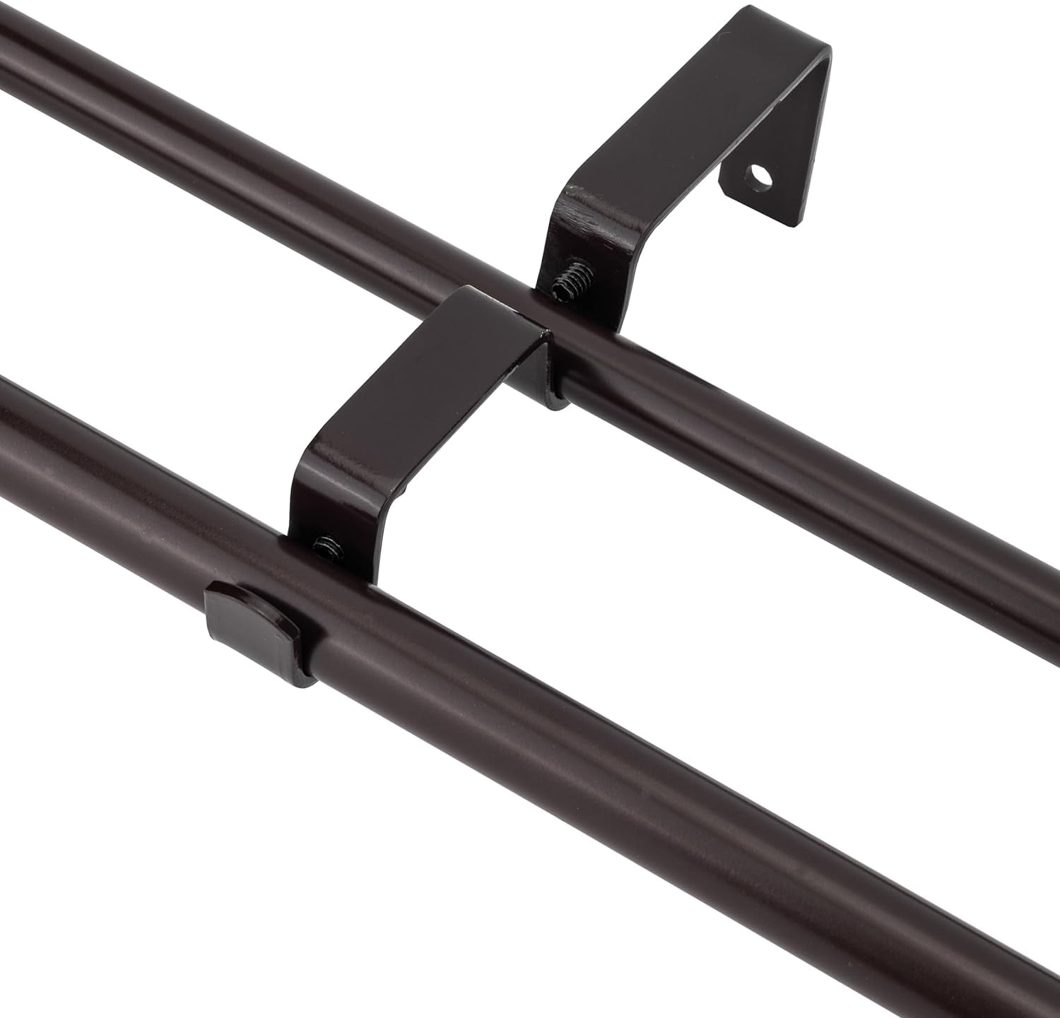 eTeckram 5/8" Double Curtain Rod with Brun Finials,Bronze Gold,84‘’-120‘’