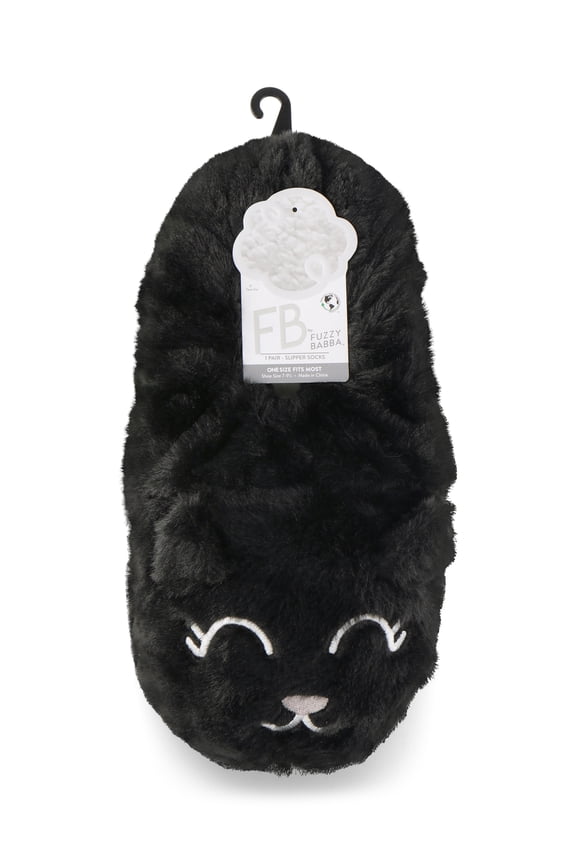 , Women's Faux Fur Cat Slipper Socks, 1-Pack, One Size